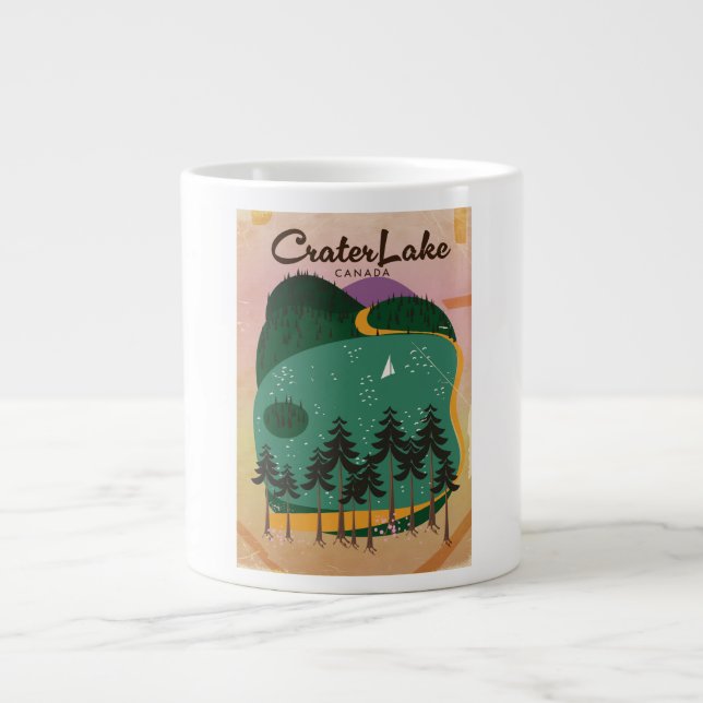 Grande Tasse Affiche de voyage lac de cratère Canada (Devant)