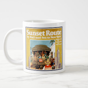 Grande Tasse Affiche De Voyage Pour La Route Du Coucher De Sole