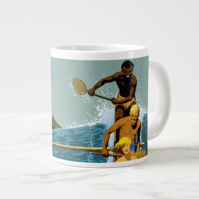 Grande Tasse Affiche De Voyage Pour United Air Lines Vers Hawai (Devant droit)