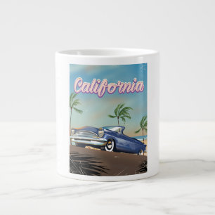Grande Tasse Affiche de voyage rétro de voiture vintage de Cali