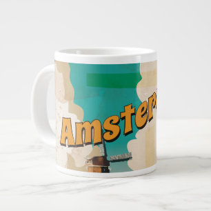 Grande Tasse Affiche de voyage vintage d'Amsterdam