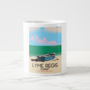 Grande Tasse Affiche de voyage vintage de Lyme Regis, Dorset.