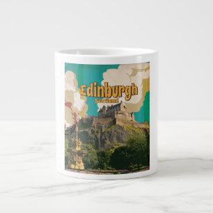 Grande Tasse Affiche de voyage vintage d'Édimbourg