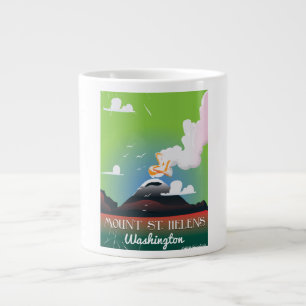 Grande Tasse Affiche de voyage vintage du mont St. Helens.
