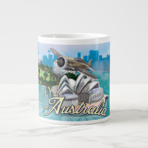 Grande Tasse Affiche de voyage vintage Fly to Australia