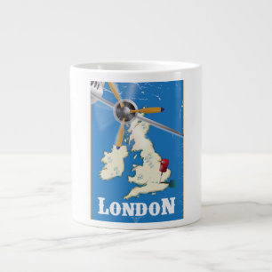 Grande Tasse Affiche de voyage vintage Londres, Angleterre