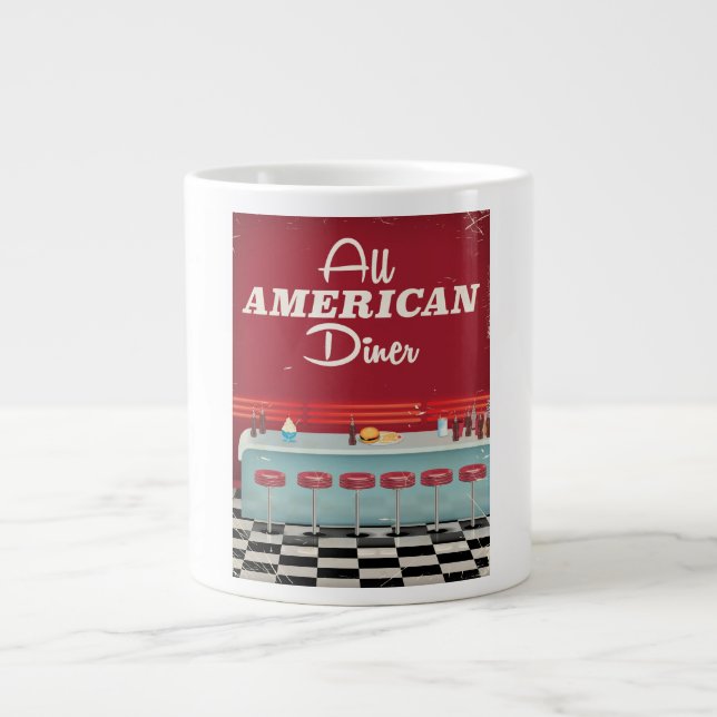 Grande Tasse Affiche Rétro Diner Américain (Devant)