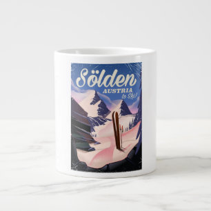 Grande Tasse Affiche vintage de ski à Sölden en Autriche
