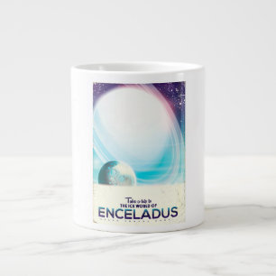 Grande Tasse Affiche vintage du voyage spatial sur Enceladus