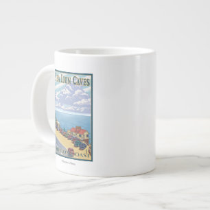 Grande Tasse Affiche Vintage voyage des grottes de Lion de la m