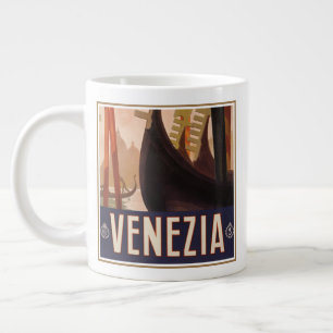Grande Tasse Affiche Vintage voyage Montrant Un Canal À Venise