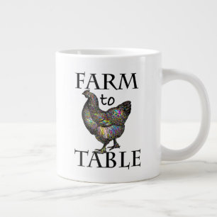 Grande Tasse Agritourisme À Table Poulet Coloré