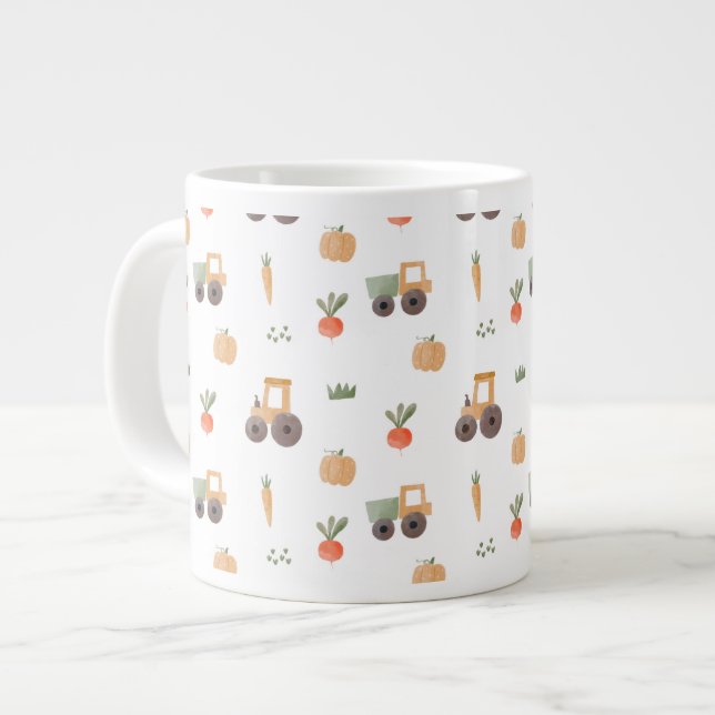 Grande Tasse Agritourisme jardin aquarelle Motif amusant (Devant gauche)