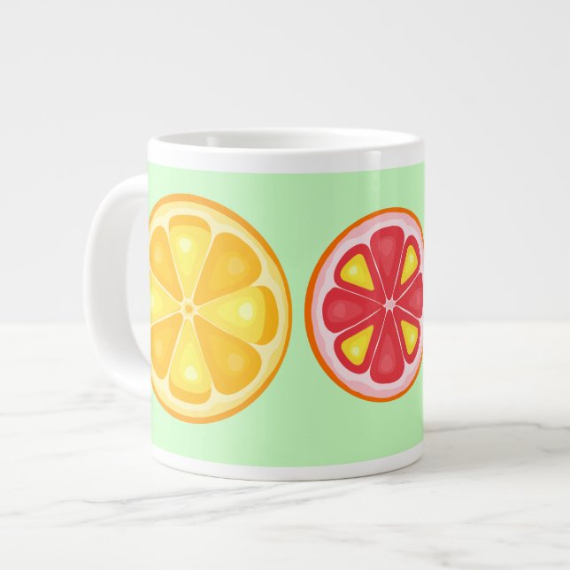 Grande Tasse Agrumes TROPICALES FRUITS D'ÉTÉ Citrons d'orange (Devant gauche)