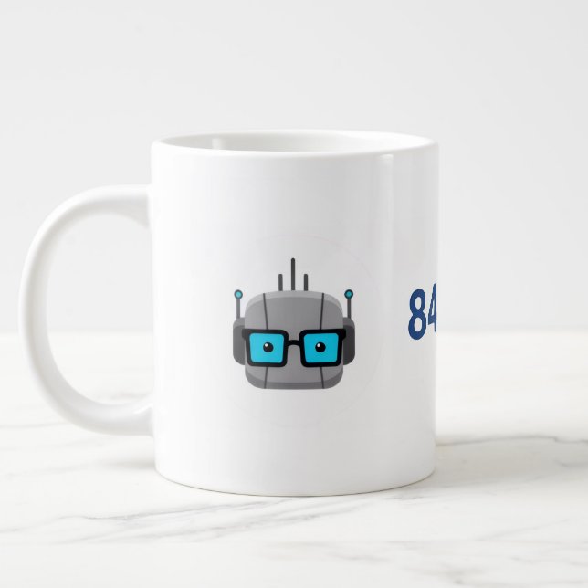 Grande Tasse AI Nerd Jumbo Mug: Fuel Your Code with 844-AI-NERD (Gauche)