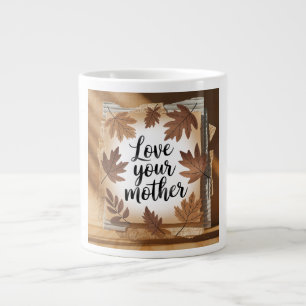 Grande Tasse Aimez Votre Mère Terre Art Éco Feuilles d'Automne 
