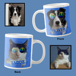 Grande Tasse Ajouter Lunettes de soleil Unique Chien Chat Amour