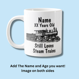 Grande Tasse Ajouter un nom Age personnalisé Train à vapeur Ann