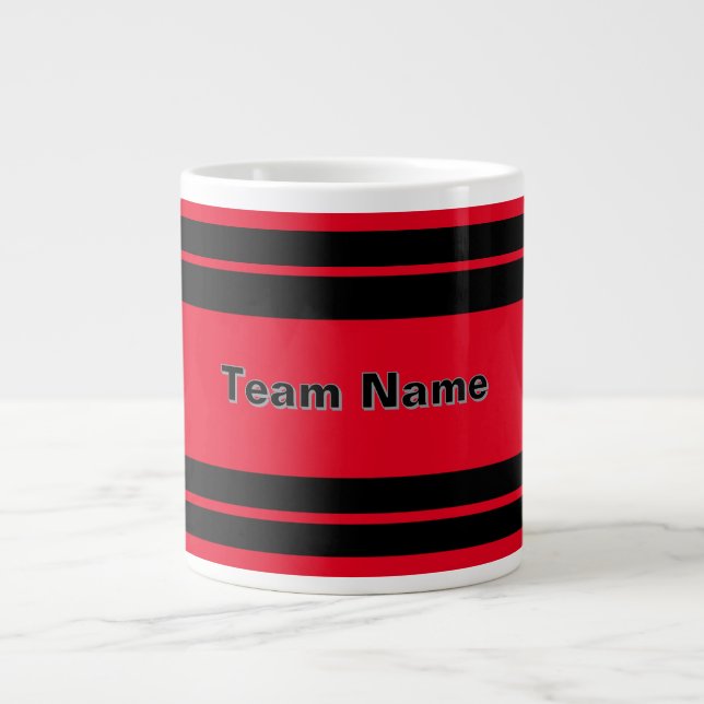 Grande Tasse Ajouter Un Nom D'Équipe Couleurs D'Équipe Sport Ro (Devant)