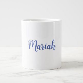 Grande Tasse Ajouter un nom Elegant Creative Classic Bleu Blanc