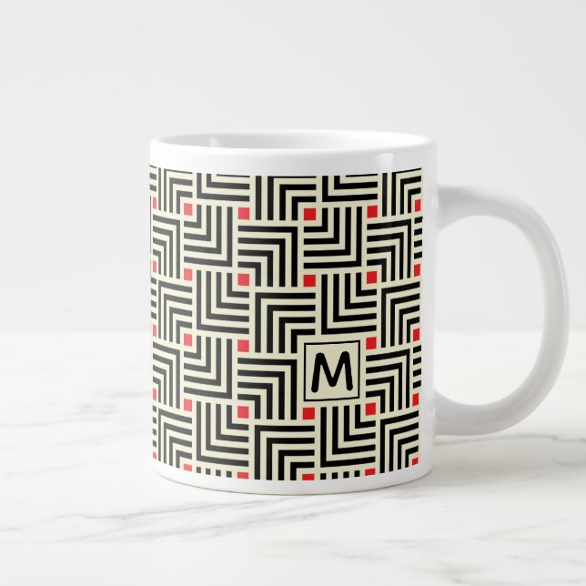 Grande Tasse Ajouter votre premier| Motif Lignes géométriques (Droite)