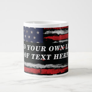 Grande Tasse Ajouter votre propre texte sur grunge American fla