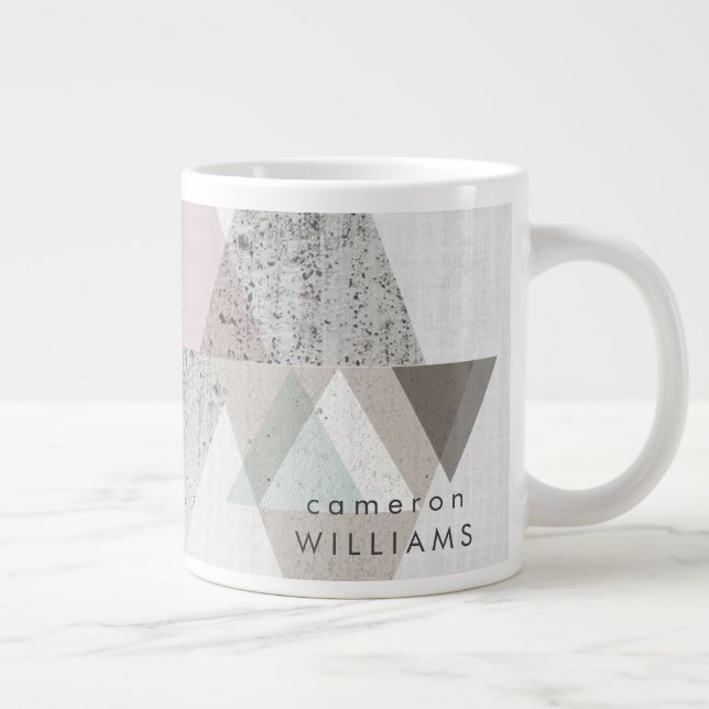 Grande Tasse Ajoutez votre nom | Amuse II | Moderne géométrique (Droite)