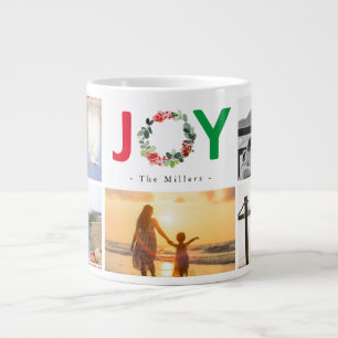 Grande Tasse Ajoutez Votre Propre 5 Photo Floral Joie Fête Café