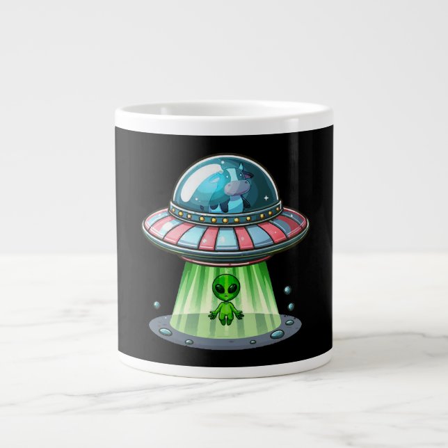 Grande Tasse Alien enlevant une vache (Devant)