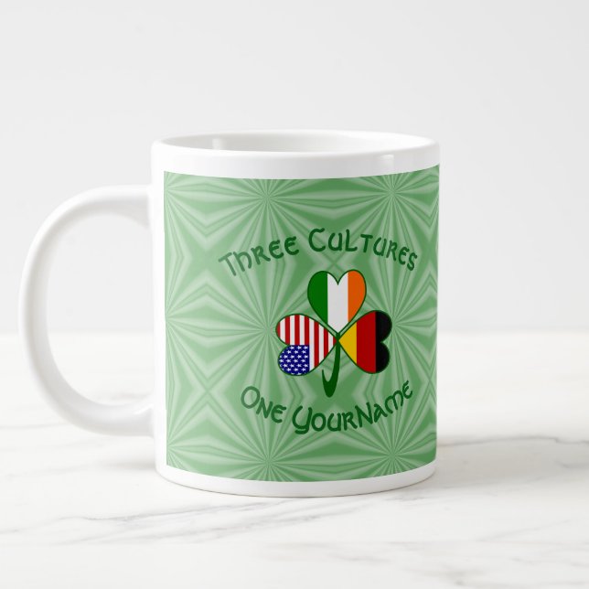 Grande Tasse Allemand Irlandais Shamrock américain drapeaux Per (Gauche)