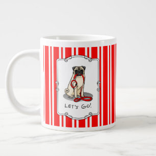 Grande Tasse Allons-y ! (marcher) Chien Carlin (pâle) Lèc mou