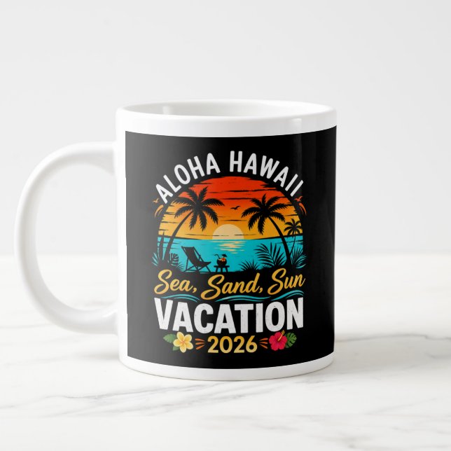 Grande Tasse Aloha Hawaii Mer Sable Soleil 2026 (Gauche)