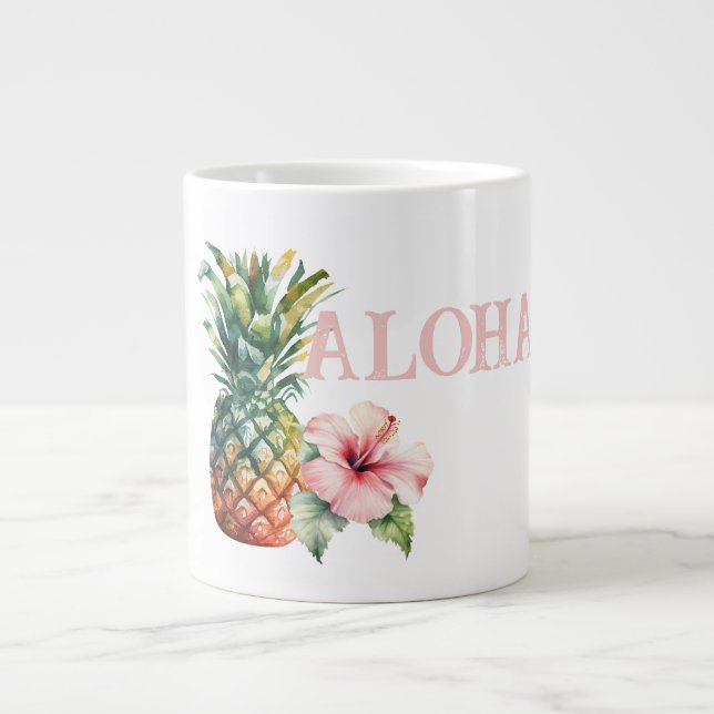Grande Tasse Aloha Hibiscus Ananas à fleurs (Devant)