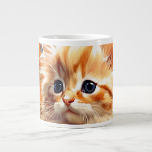 Grande Tasse Alphonse Mucha Art Nouveau Chat orange