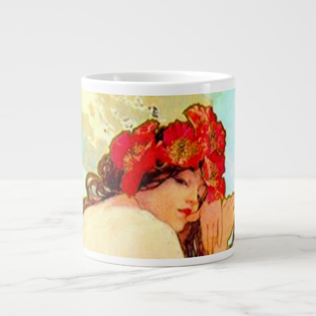 Grande Tasse Alphonse Mucha Art Nouveau Été (Devant)