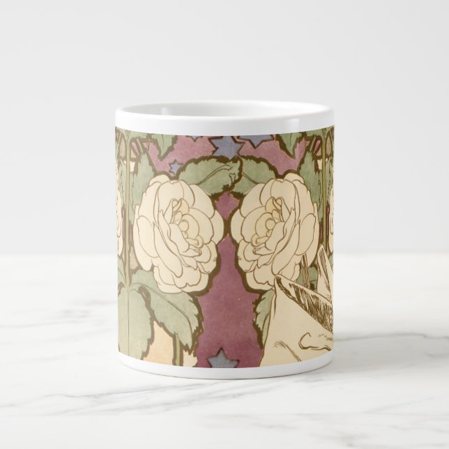 Grande Tasse Alphonse Mucha Elegant Art Nouveau Stars Camellia  (Devant)