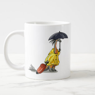 Grande Tasse Amargasaurus Portant Un Parapluie Et Une Valise.