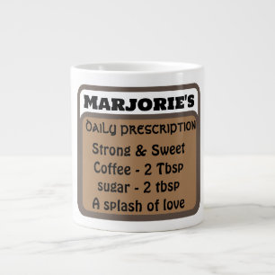 Grande Tasse Amateur de café au nom minimaliste humour moderne