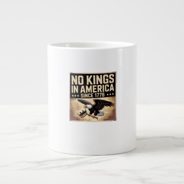 Grande Tasse America Flag  Decor No Kings In America Since 1776 (Devant)