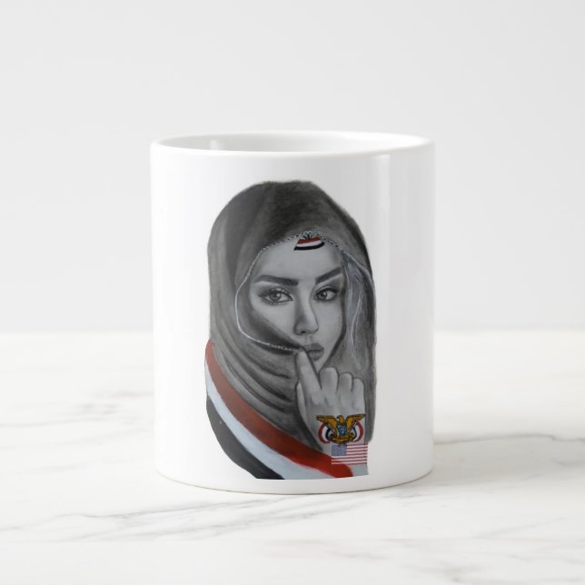 Grande Tasse American Girl with Yemeni Roots – Yemen Flag (Devant)