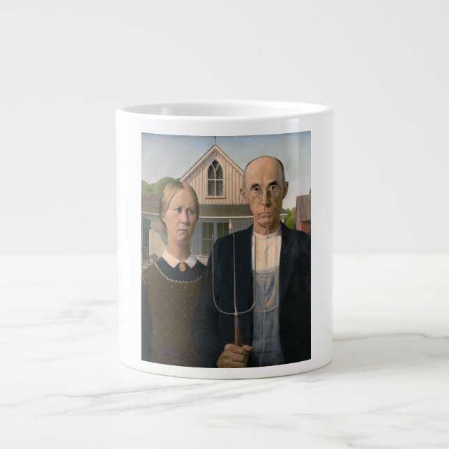 Grande Tasse American Gothic : Vie rurale pauvre paysan (Devant)
