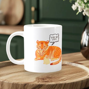 Grande Tasse Amitié du tigre et du lapin - Beau animal Illustra