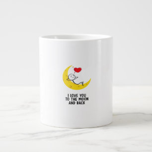 Grande Tasse Amour drôle, je t'aime jusqu'à la lune et retour F