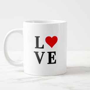 Grande Tasse Amour et Coeur Minimaliste Élégant