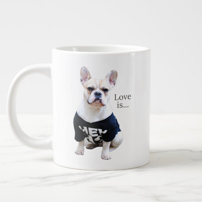 Grande Tasse Amour French Bulldog Frenchie Maman Papa Chien Chi (Gauche)
