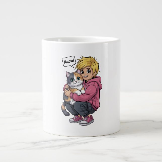 Grande Tasse Amoureux des chats (Devant)
