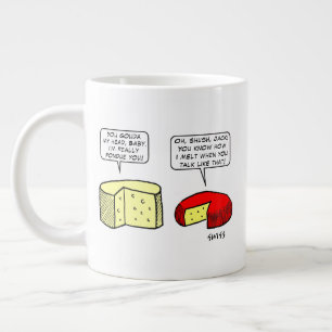 Grande Tasse Amoureux du fromage amusant Cartoon Art Turophiles