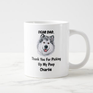 Grande Tasse Amusant Alaskan Malamute Papa Aquarelle Canine Art