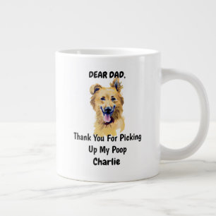 Grande Tasse Amusant Berger Basque Papa Aquarelle Canine Art