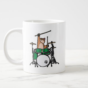 Grande Tasse Amusant Chat Jouer Des Tambours, Batteur À Chat, 
